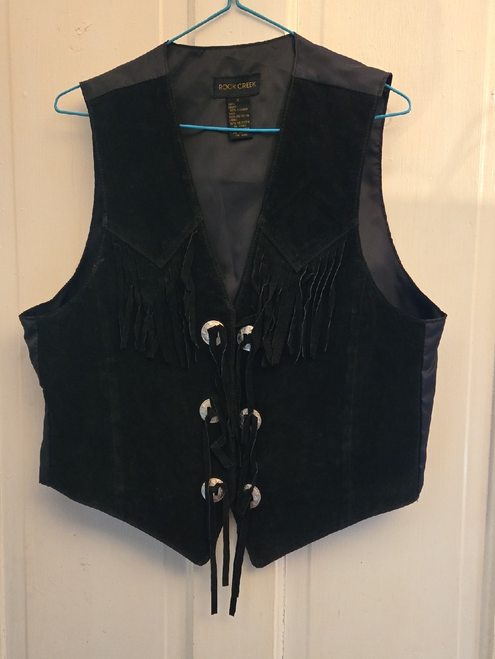 Rock Creek Women's Black Suede Fringe Vest
